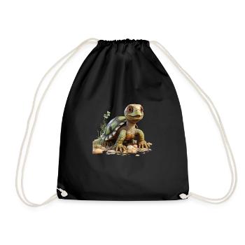 Drôle de petite tortue - Sac de sport léger - noir - Devant