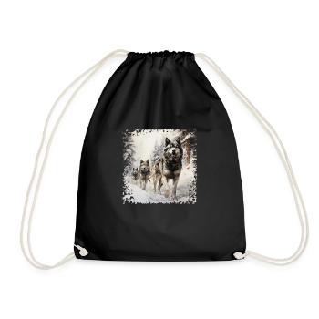 Sled dogs are very persistent - Drawstring Bag - black - Front