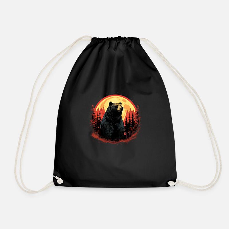 Big bear - Drawstring Bag - black
