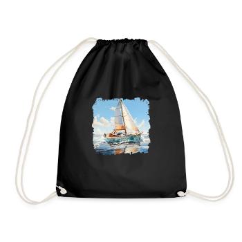 A sailing yacht is a pleasure boat - Drawstring Bag - black - Front