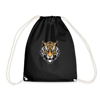 Tribal Tiger - Drawstring Bag - black - Front