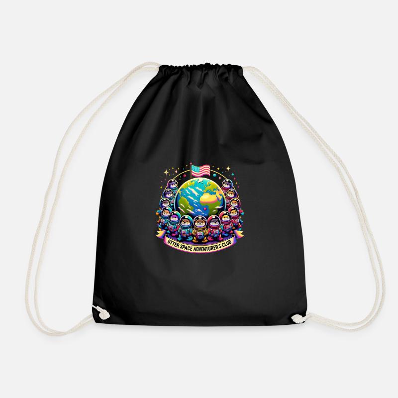 Otter Space Adventurer's Club 2 - Drawstring Bag - black