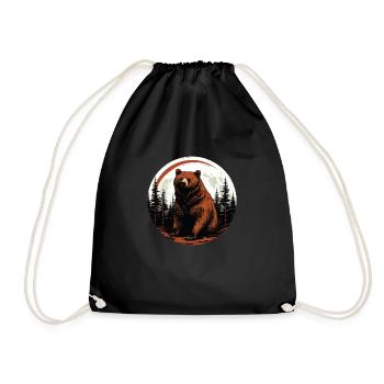 Wild bear - Drawstring Bag - black - Front
