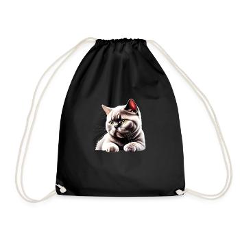 Britisch Kurzhaarkatze Kater Katzenbaby Katzen - Turnbeutel - Schwarz - Vorne
