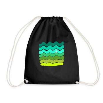 Graphismes de bateaux et de mer - Sac de sport léger - noir - Devant