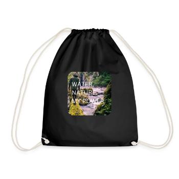 Water Nature My Power - Turnbeutel - Schwarz - Vorne