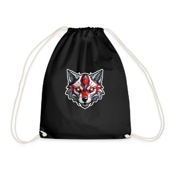 Wolf Tattoo - Drawstring Bag - black - Front