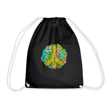 Paix - signe de paix aquarelle abstrait - Sac de sport léger - noir - Devant