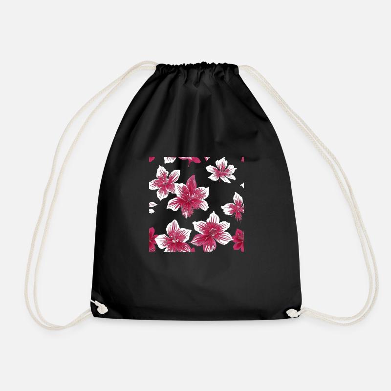 Hawaiian Flowers - Drawstring Bag - black