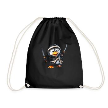 Ninja Pinguin - Turnbeutel - Schwarz - Vorne