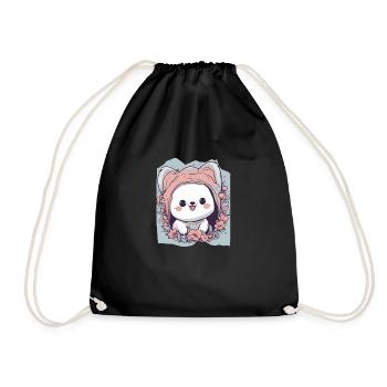 Whimsical Wonderland Companion Cute Animal Pet - Drawstring Bag - black - Front