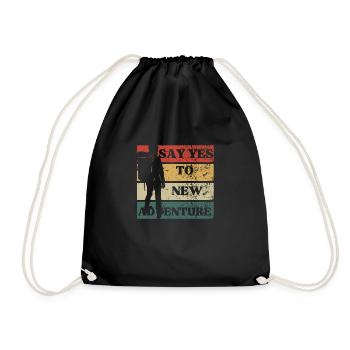 say yes to new adventure -idée cadeau aventure - Sac de sport léger - noir - Devant