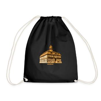 Grabow Town Hall Mecklenburg-Vorpommern - Drawstring Bag - black - Front