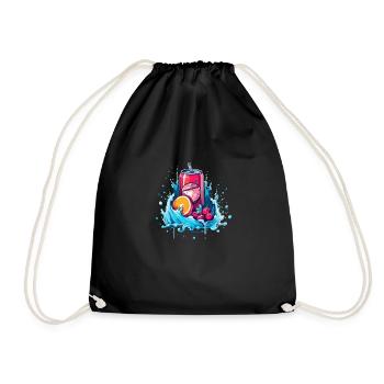 Cherry Soft Drink Gift - Drawstring Bag - black - Front