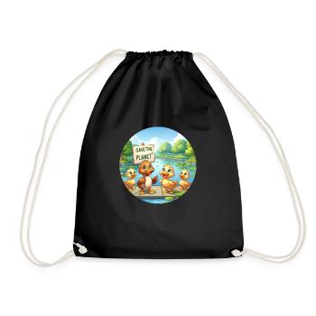 Duck Family - Drawstring Bag - black - Front