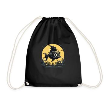 Funny Horror Punk Fish - Drawstring Bag - black - Front