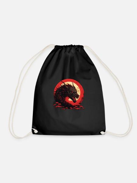 Rage of the dragon - Drawstring Bag - black