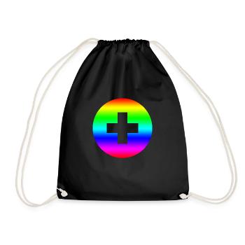 Arc-en-ciel rond plus croix - Sac de sport léger - noir - Devant