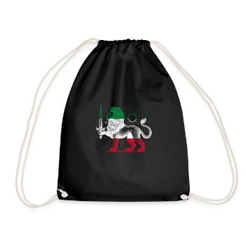 Shir o Khorshid - Persian Design (Iran) - Drawstring Bag - black - Front
