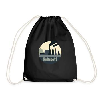 Ruhrpott, Industrielandschaft - Turnbeutel - Schwarz - Vorne