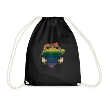 Earphone - Drawstring Bag - black - Front