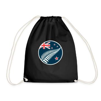 New Zealand Aotearoa Kiwi 5 - Drawstring Bag - black - Front
