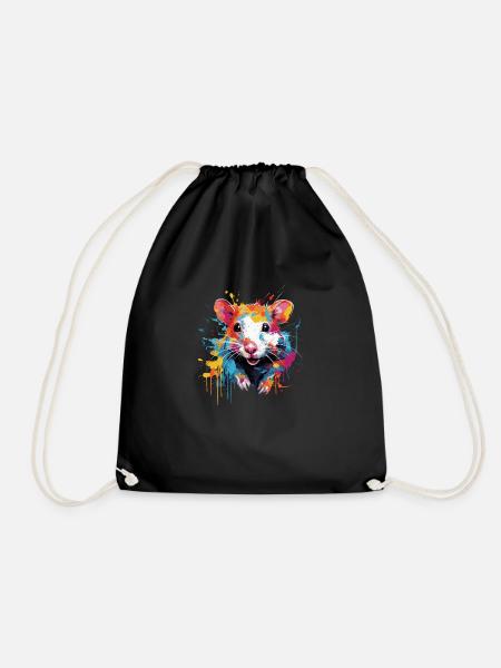 Coole bunte Ratte - Turnbeutel - Schwarz