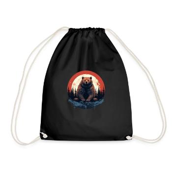 Asiatischer Schwarzbär - Turnbeutel - Schwarz - Vorne