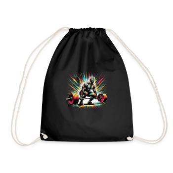 Powerlifting Energie: Kunst-Explosion - Turnbeutel - Schwarz - Vorne