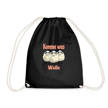 komme was wolle - Turnbeutel - Schwarz - Vorne