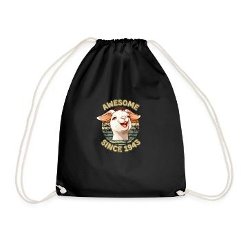 awesome Since 1943 - Humor 1943 Birthday Gift - Drawstring Bag - black - Front