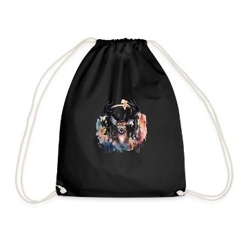Cerf, Animal De Pouvoir, Respect De Soi, Indépendance - Sac de sport léger - noir - Devant