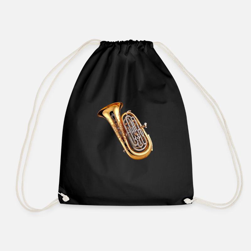 Die Tuba ist ein tiefes Blechblasinstrument - Turnbeutel - Schwarz