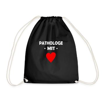 Pathologe mit Herz - Arzt - Doktor - Turnbeutel - Schwarz - Vorne