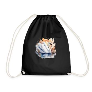 Cygne animal de puissance - Sac de sport léger - noir - Devant