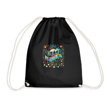 Musical Celebration: Vibrant Party Illustration - Turnbeutel - Schwarz - Vorne