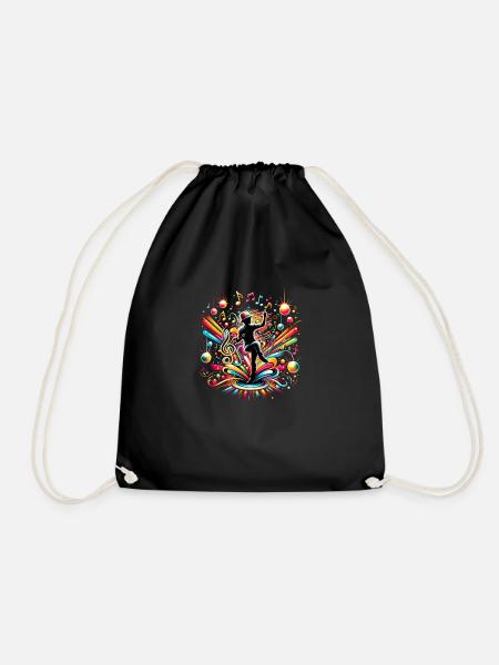 Dancing Melody – Monde de la musique colorée - Sac de sport léger - noir