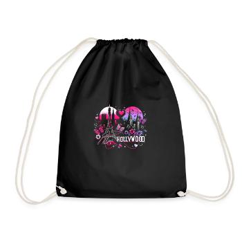 Romantic Paris Hollywood – City Magic Art - Drawstring Bag - black - Front