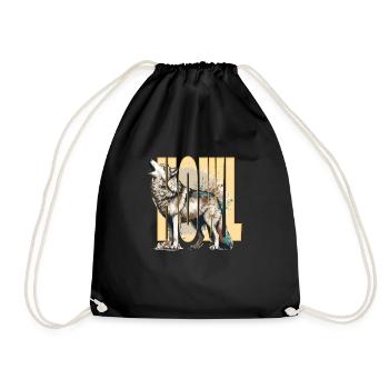 Loup hurlant - Sac de sport léger - noir - Devant