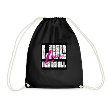 Live Love Paintball, whireframe coeur avec bg - Sac de sport léger - noir - Devant