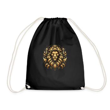 Tête de Lion Gold motifs - Sac de sport léger - noir - Devant