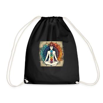 Chakra Mantra Yoga Happiness - Turnbeutel - Schwarz - Vorne
