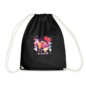 Couple mignon - Sac de sport léger - noir - Devant