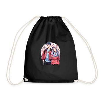 Lovebirds - Drawstring Bag - black - Front