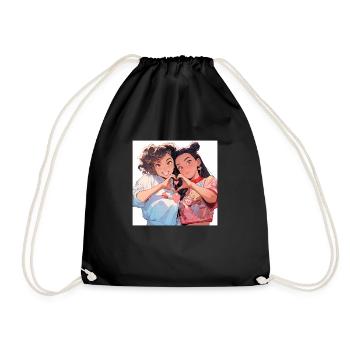 Sweethearts - Drawstring Bag - black - Front