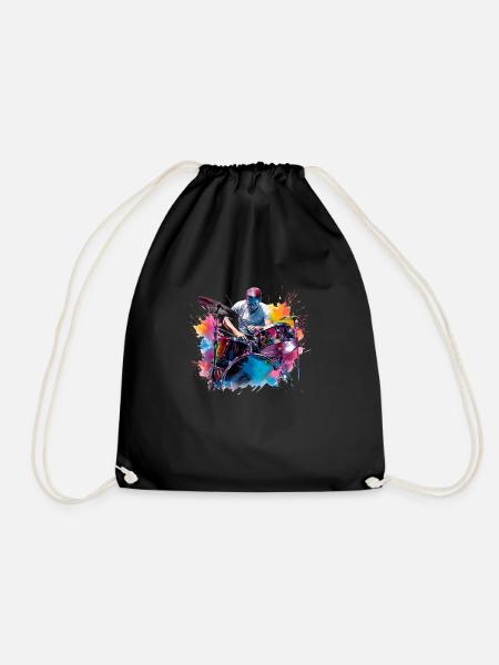 You can learn to play the drums - Drawstring Bag - black