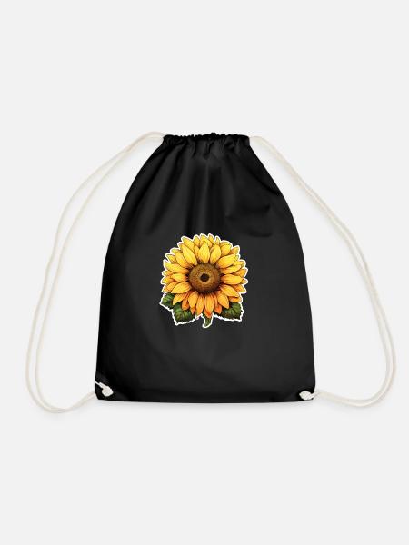 Sonnenblume - Turnbeutel - Schwarz