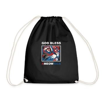 Drôle patriotique drapeau américain Dieu bénisse Ameowrica - Sac de sport léger - noir - Devant
