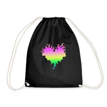 Love Happy Heart Card Valentine Vector Design Art - Drawstring Bag - black - Front