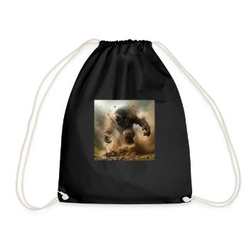 Troll emerging from the earth - Drawstring Bag - black - Front